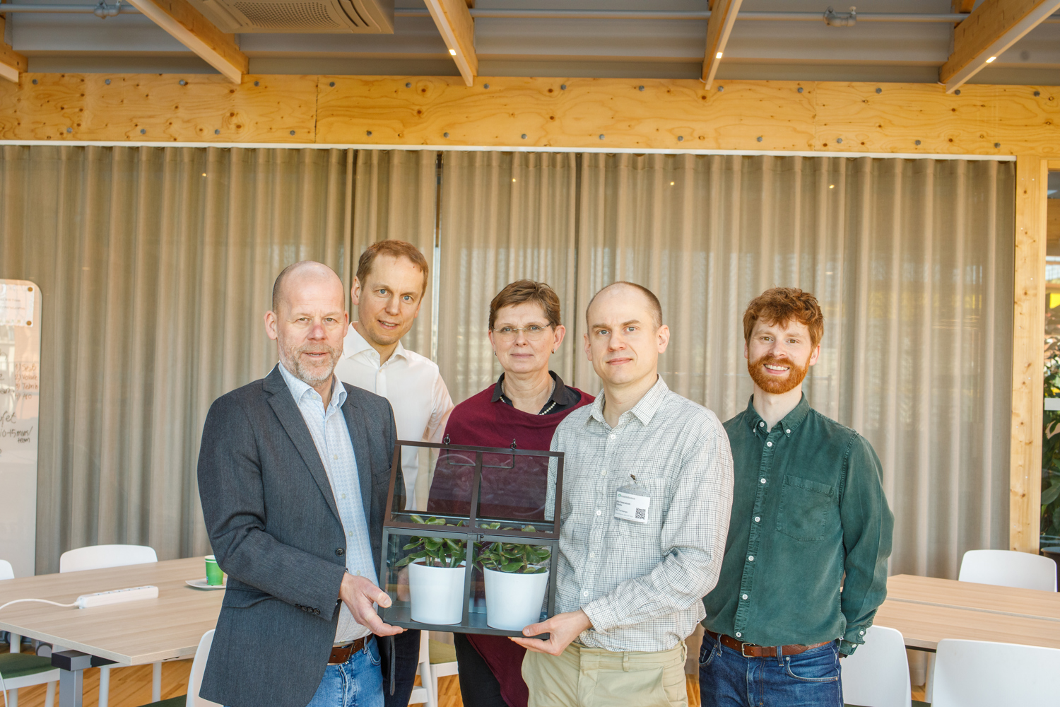 Tebrito team: Göran Larsson (Agriculture), Anders Lindgren (Lantmännen Group R&D), Kerstin Sigfridsson (Lantmännen Group R&D) and Nils Österström (Tebrito). Jakob Söderström (Lantmännen Group R&D) was mentoring the team